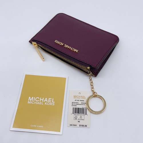 Michael Kors Jet Set Viaje Parte Pequeña con Cremallera Tarjeta Moneda Llave Bolsa Billetera Nuevo con Etiquetas $188 - Imagen 28 de 57