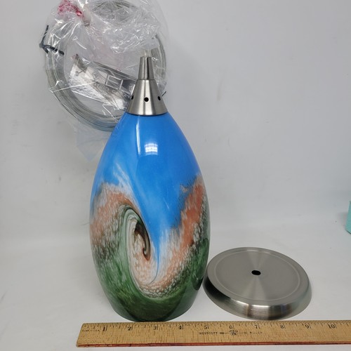 ELK Lighting Pendant Art Glass 10077/1 Geologic Blue Multicolor Buy 1,2,3,4,5 - Picture 2 of 15