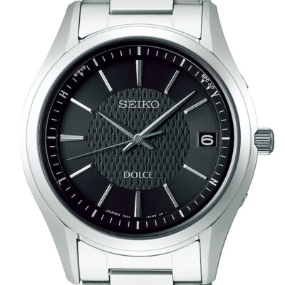 SEIKO Dolce & Exceline SADZ187 Black Silver Solar Titanium Men