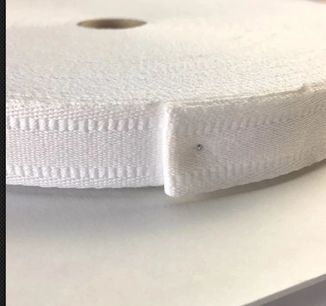 Cinta de coser tejida de algodón blanco de 24 mm X 2 mtrs sin estiramiento 100 % recorte Foto 2 de 4