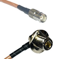 RG400 BNC FEMALE to N Female Bulkhead Angle RF Cable FAST-SHIP LOT