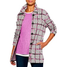 Nic + Zoe Womens Around Town Gray Window Pane Shirt Jacket Coat Xl Bhfo 2246
