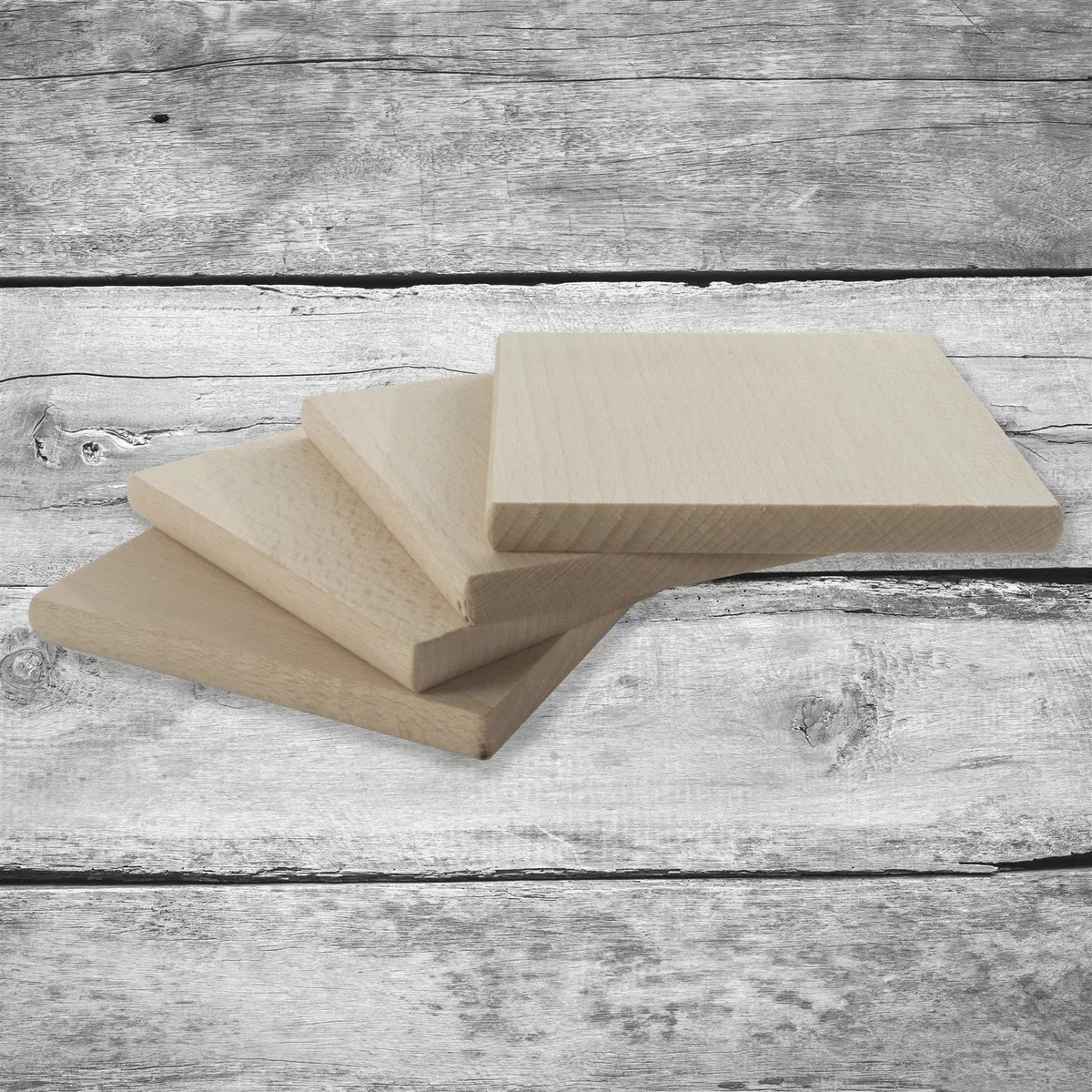 Plain Beechwood Square Thick Drink Coasters Blanks 90x90x8mm