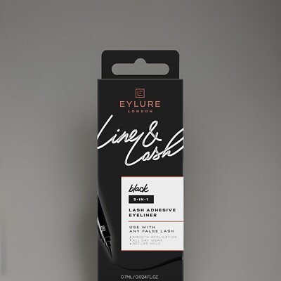 Eylure London Line & Lash Black 2-in-1 Lash Adhesive Liner New In Package