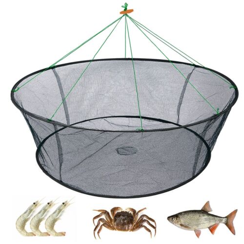Portable Folded Fishing Net Crab Net with Rope Foldable for Fishing Trap
