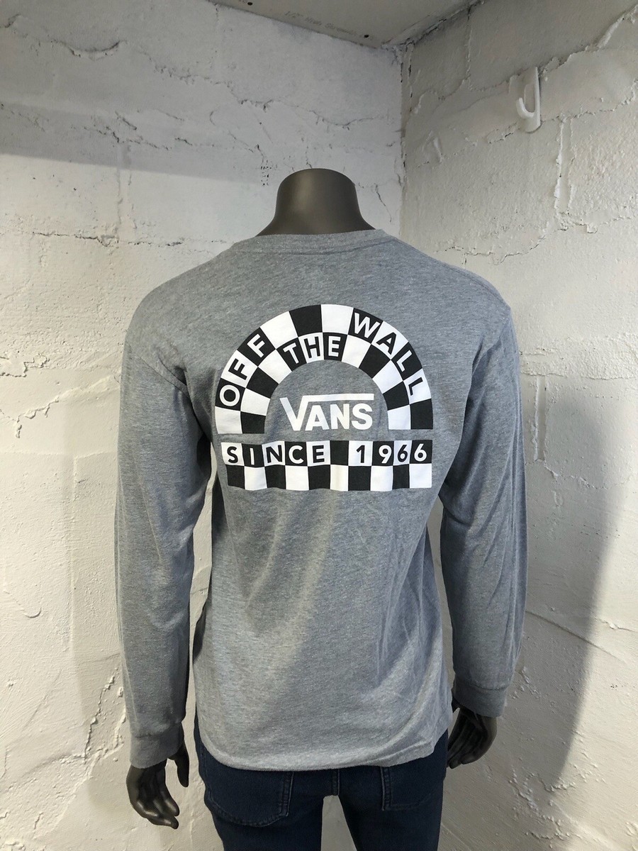VANS Off The Wall Shirt Gray Adult Mens Small Long Sleeve Tshirt View 2