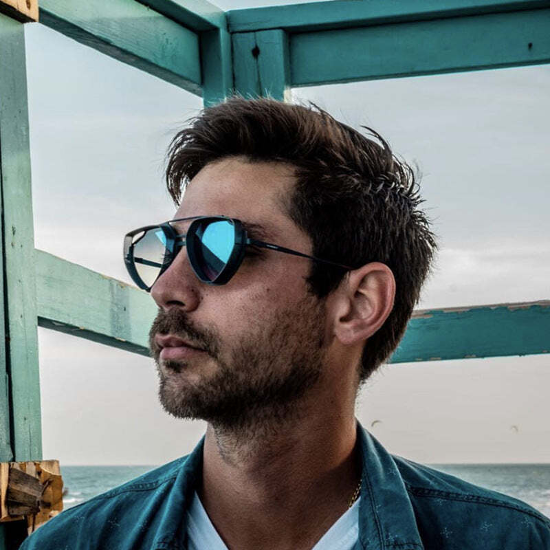 Retro Steampunk Irregular colorful frame sunglass for mens