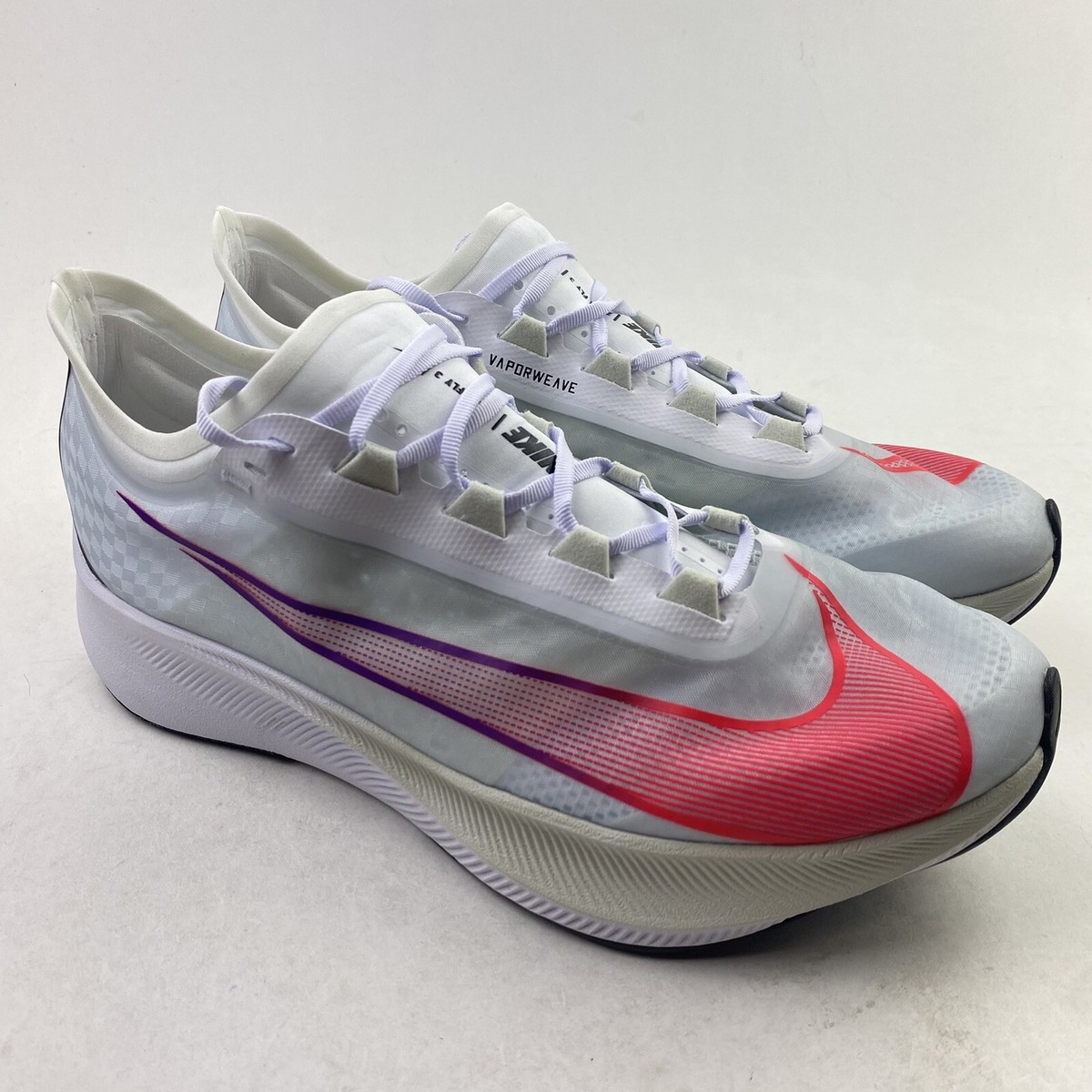 Nike Zoom Fly 3 White Flash Crimson Mens Size 11.5 Running