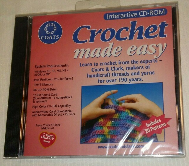 Coats Clark Learn To Crochet Made Easy Interactive Cd Rom Beginner Coats Clark Learn To Crochet Made Easy Interactive Cd Rom Beginner