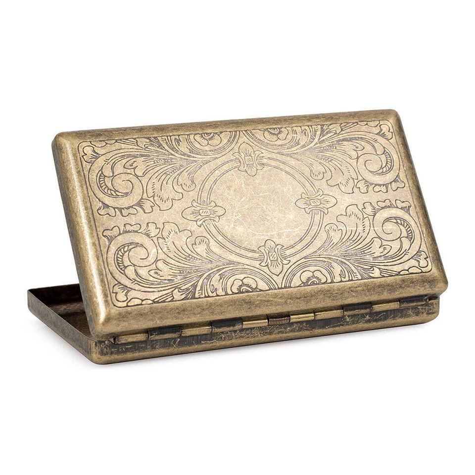 Retro Brass Metal Cigarette Case Holder Box for King Size or 20's Cigarettes - Image 3 of 4