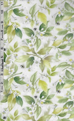 Lemon Bouquet Blossoms & Bees by Timeless Treasures bty