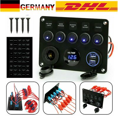 2 Gang Dual USB Blue LED Schalttafel Schaltpanel Schalter Schalttaf Für Boot Bus 2 Gang Dual USB Blue LED Schalttafel Schaltpanel Schalter Schalttaf Für Boot Bus