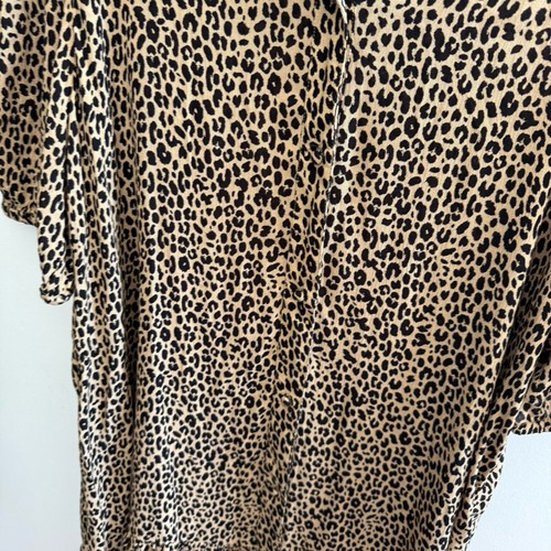 Anko Kmart Womens Size 18 Short Dress Short Sleeve Black Brown Animal Print - Picture 5 of 7