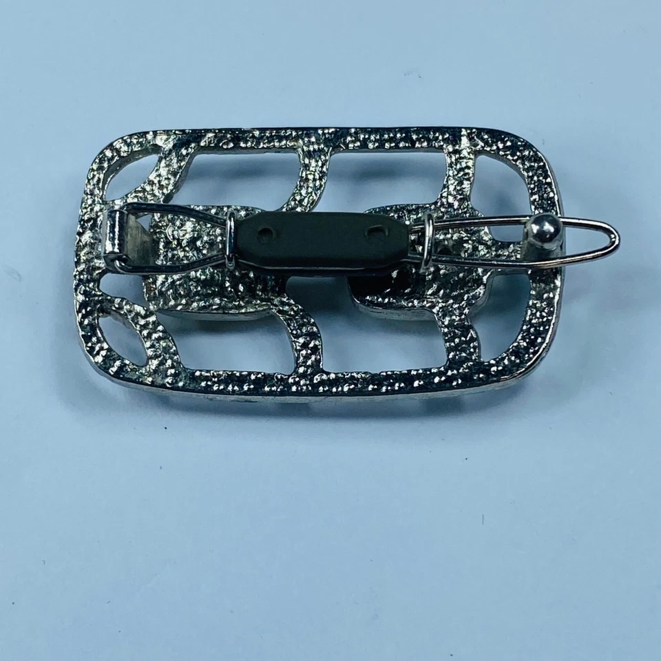 Винтажная заколка для волос Goody Brand серебристого цвета желтые граненые декоративные камни - Изображение 4 из 4