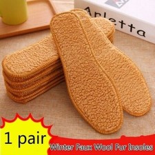 Lady Winter Faux Wool Fur Insoles Thermal Snow Boots Insole Warm Soft Thick Cosy