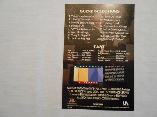 "Some Like It Hot" 1959 Movie DVD 2001 Marilyn Monroe Tony Curtis Jack Lemmon - Picture 5 of 6