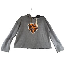 NFL Chicago Bears Womens Cropped distressed Hoodie Team Apparel Size L