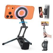 360 Rotating for MagSafe Tripod Mount - Adjustable Aluminum Magnetic A-Black