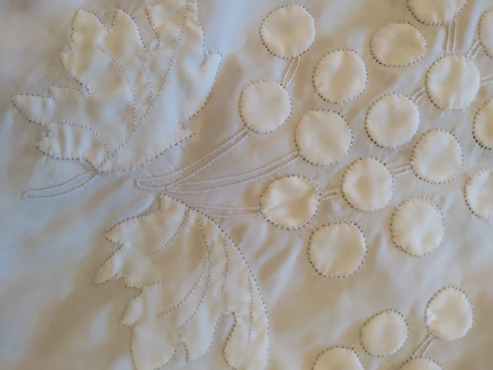 De colección Años 60 ODETTE BARSA Bordado Medio Deslizamiento Hojas y Bayas 30 Pulgadas Talla M Foto 3 de 4