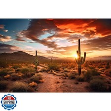 Riivvdise Reptile Habitat Background Sunset Desert Terrarium Background Tower