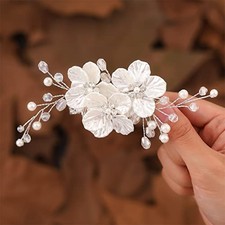 Flower Bride Wedding Hair Clip Bridal Rhinestone Barrettes Accessories for