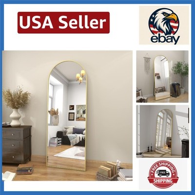 Stylish 64''x21'' Gold Arched Mirror - Safe Mirror for Dressing Rooms & Bedrooms