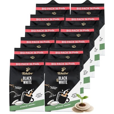 Tchibo Kaffeepads Vorratspack Maxipack, BLACK & WHITE, 432 Stück - 12x 36 Pads