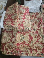 Ralph Lauren Red Jardiniere Queen Duvet, Bedskirt, 2 Shams, & 1 Throw Pillow