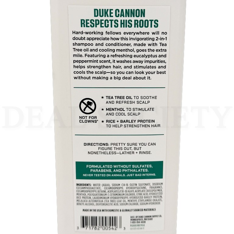 Duke Cannon Supply Co. Men's Tea Tree Shampoo + Conditioner 14oz Lot of 3