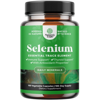 Yeast Free Selenium 200mcg Capsules - High Potency 100 Count (Pack of 1)