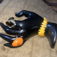 Baltic Amber Bracelet Marquise Leaf Shaped Butterscotch Amber Beads Elastic Cord