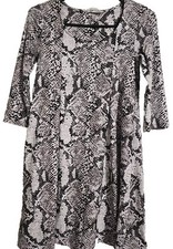 Pink Rose Rattlesnake Dress XS Extra Small Womens 3/4 Sleeve Snake Unique