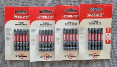 4 Packs of 5 | Diablo 2 in. T30 Torx Drive Bits Impact Strong  *DT302P5