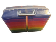Rainbow Storage Organizer Case w/ Removable Plastic Boxes Craft Bead Parts