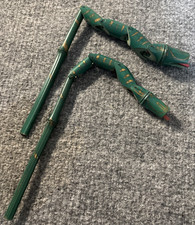 Snake Vintage Wooden Toy 1960s Hand Painted Green Lot of 2