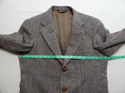 Orvis 40 Harris Tweed Harringbone Blazer Sport Coat Leather Elbow Patches VTG - Bild 6 von 14