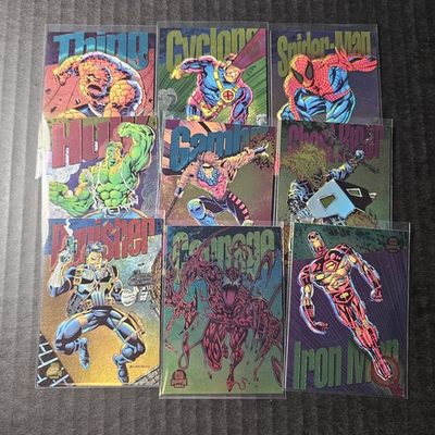 #ad #ad Marvel Universe Power Blast Cards Set of 9 No Duplicates 1994 Fleer #B $29.99