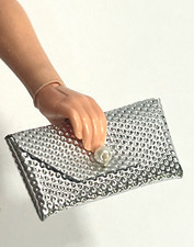 Vintage 1960's Mattel Barbie  SILVER DIMPLED ENVELOPE CLUTCH  EXC