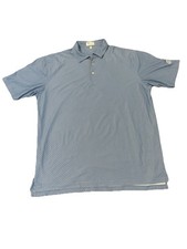 Peter Millar Golf Polo Shirt Mens 2XL Blue Geometric Print Summer Comfort