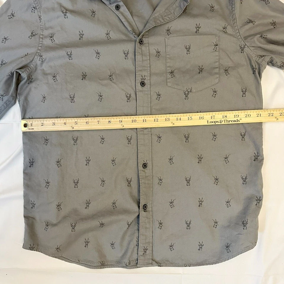 Banana Republic Luxe Flannel Shirt Mens Sz L Untucked Slim Long Sleeve Deer - Image 4 of 4