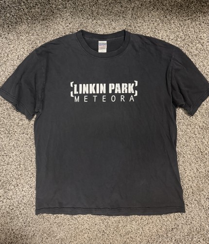 Vintage Y2K 2003 Mens XL Faded Meteora Tour Linkin Park Band T-Shirt Black