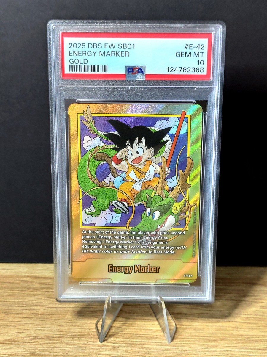 Dragon Ball Fusion World Manga SB01 Energy Marker E-42 Gold PSA 10
