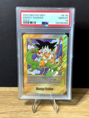 Dragon Ball Fusion World Manga SB01 Energy Marker E-42 Gold PSA 10