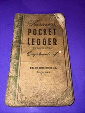 Vtg John Deere - Krahn Implement - Osage, Iowa - 1955 Pocket Ledger
