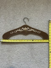 Vintage German Ivory Brown Cloths Hanger Boho Decor Decorative Garment Hanger