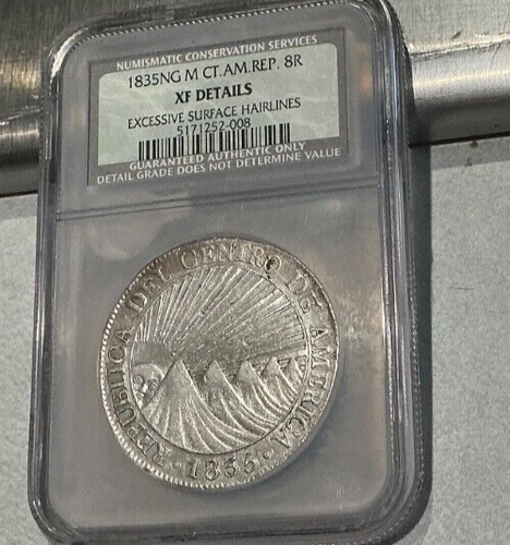 1835 Central American Republic 8 Reales Coin 8R - Certified NGC XF Details