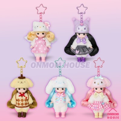 Sanrio Characters x Little Mimi 5 Type Figure Doll Keyring Korean