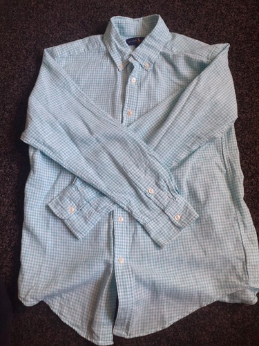 Ralph Lauren Polo mens long sleeve chequered shirt, size 14, blue white - Picture 2 of 4