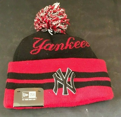 New York Yankees Beanie Red Black Hat 