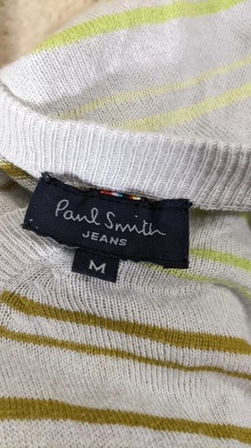 💕 Paul Smith Taille M 💕 superbe pull gris homme col V en coton métal - Imagen 4 de 4